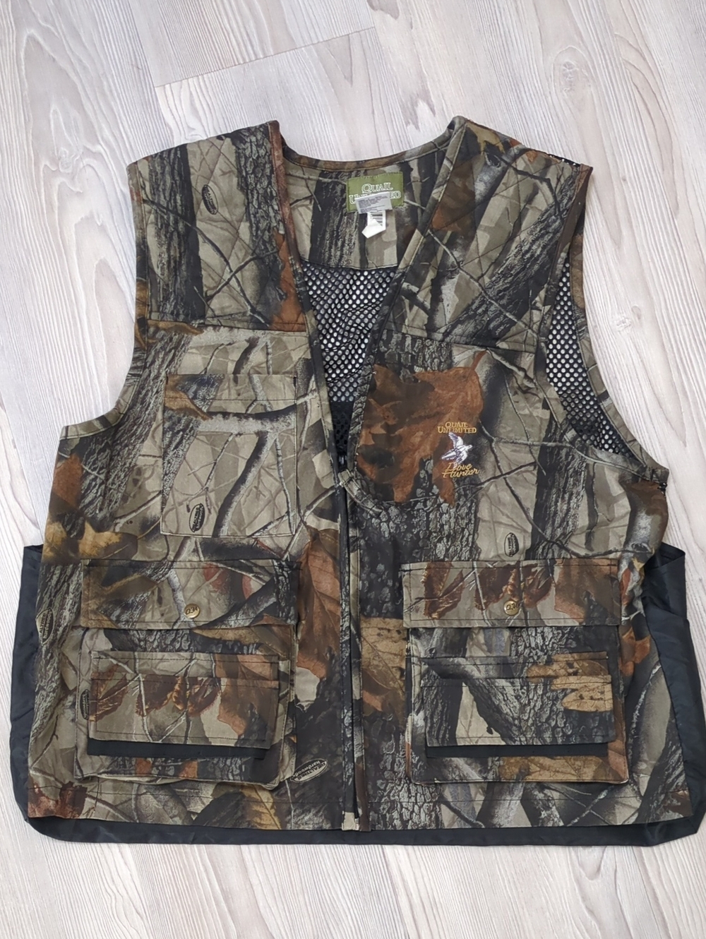 Quail Unlimited True Timber Camo Hunting Shooting Vest Game Bird Mens Medium